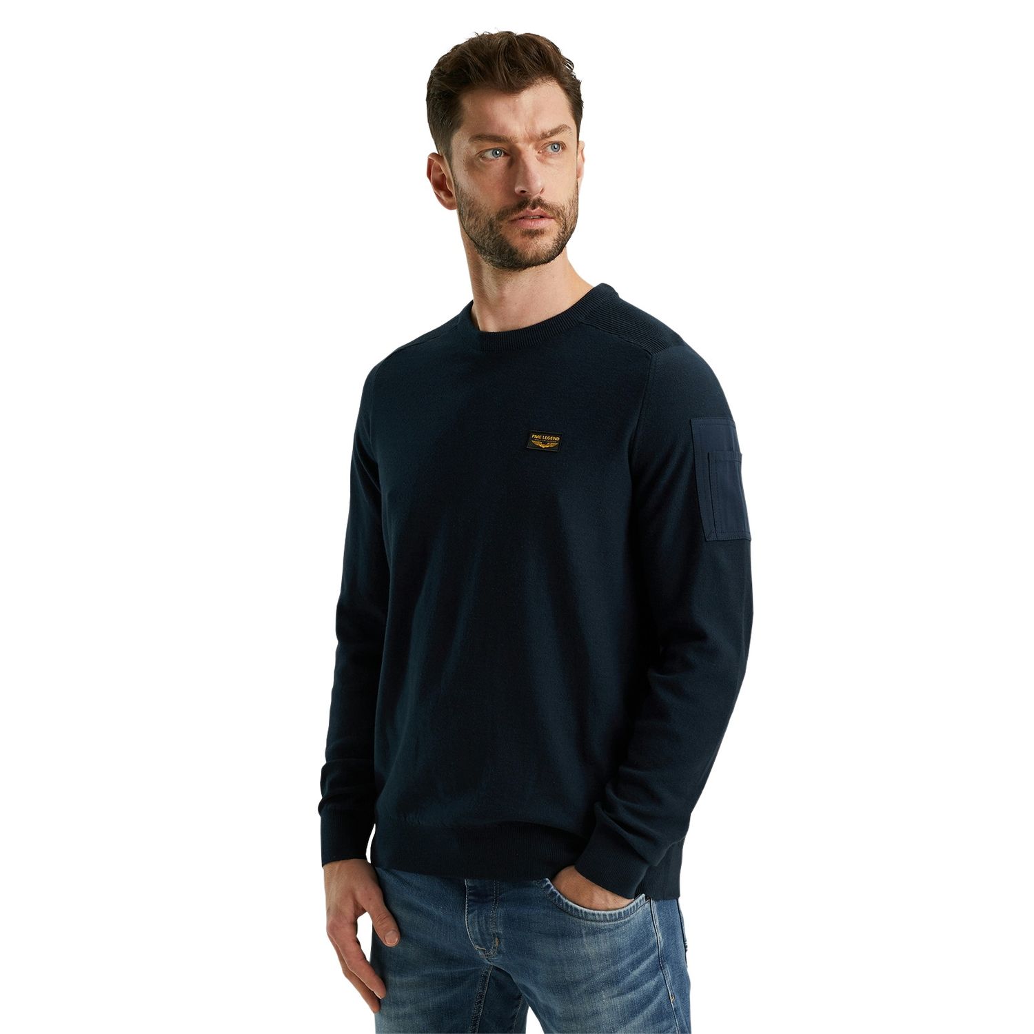 PME Legend Herren Rundhals Pullover R-NECK AMERICAN CLASSIC SINGLE JERSEY K günstig online kaufen