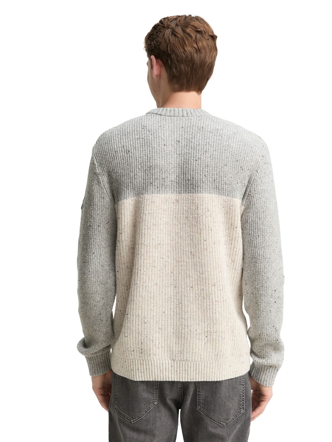 Tom Tailor Herren Rundhals Pullover STRUCTURED MIX CREWNECK - Regular Fit günstig online kaufen