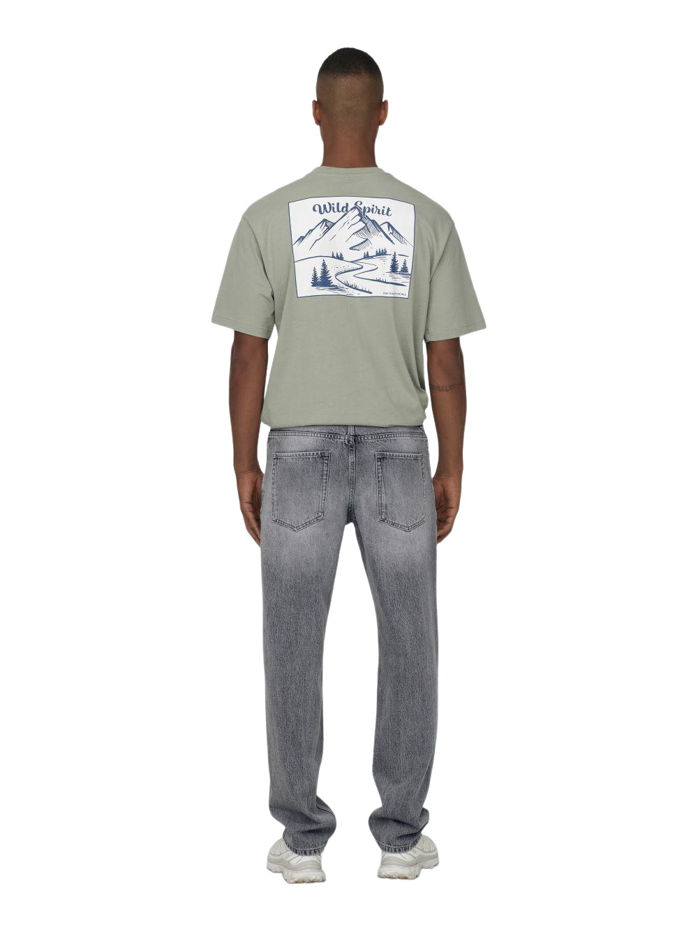 Only & Sons Herren Jeans ONSEDGE STRAIGHT Mid Waist - Regular Fit - Grau Bl günstig online kaufen