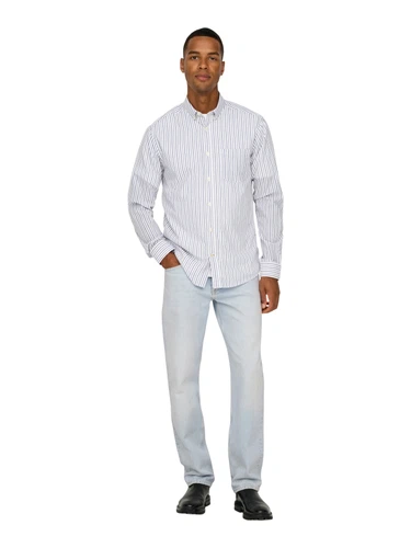 Only & Sons Herren Jeans ONSEDGE STRAIGHT Mid Waist - Regular Fit - Grau Blau