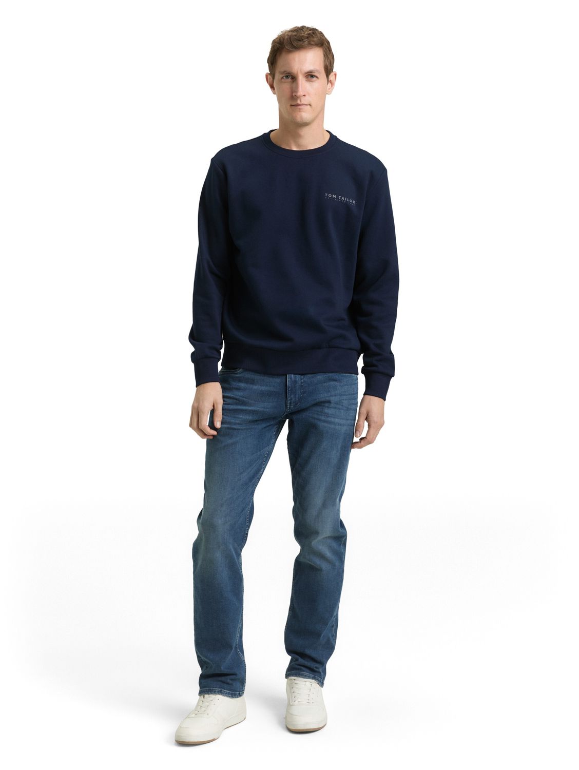 Tom Tailor Herren Rundhals Sweatshirt PRINTED CREW NECK - Regular Fit günstig online kaufen