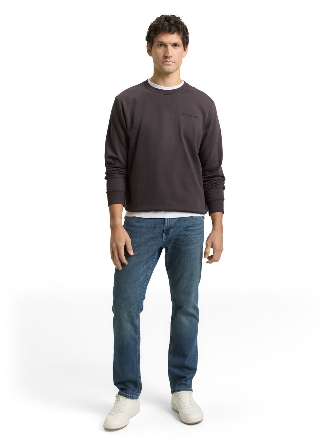 Tom Tailor Herren Rundhals Sweatshirt PRINTED CREW NECK - Regular Fit günstig online kaufen