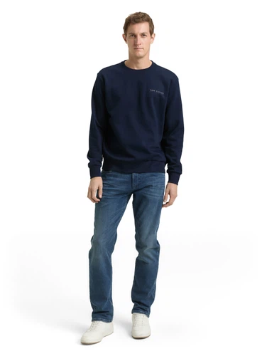 Tom Tailor Herren Rundhals Sweatshirt PRINTED CREW NECK - Regular Fit