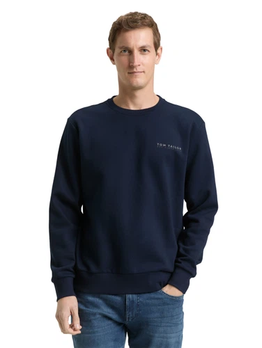 Tom Tailor Herren Rundhals Sweatshirt PRINTED CREW NECK - Regular Fit