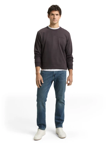 Tom Tailor Herren Rundhals Sweatshirt PRINTED CREW NECK - Regular Fit