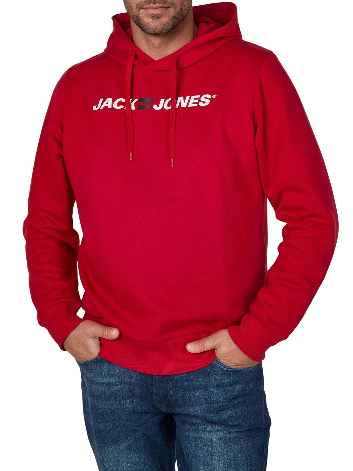 Jack & Jones Hoodie Herren mit Druck JJMORTY Regular Fit