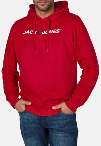 Jack & Jones Hoodie Herren mit Druck JJMORTY Regular Fit