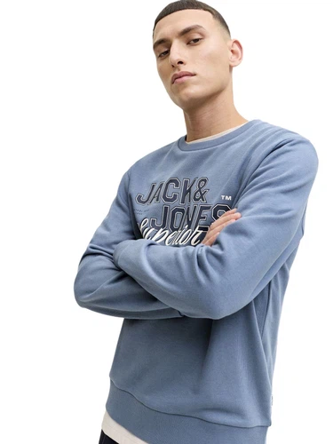 Jack & Jones Herren Sweatshirt JJELOGO SWEAT CREW NECK 2 - Regular Fit