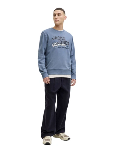 Jack & Jones Herren Sweatshirt JJELOGO SWEAT CREW NECK 2 - Regular Fit