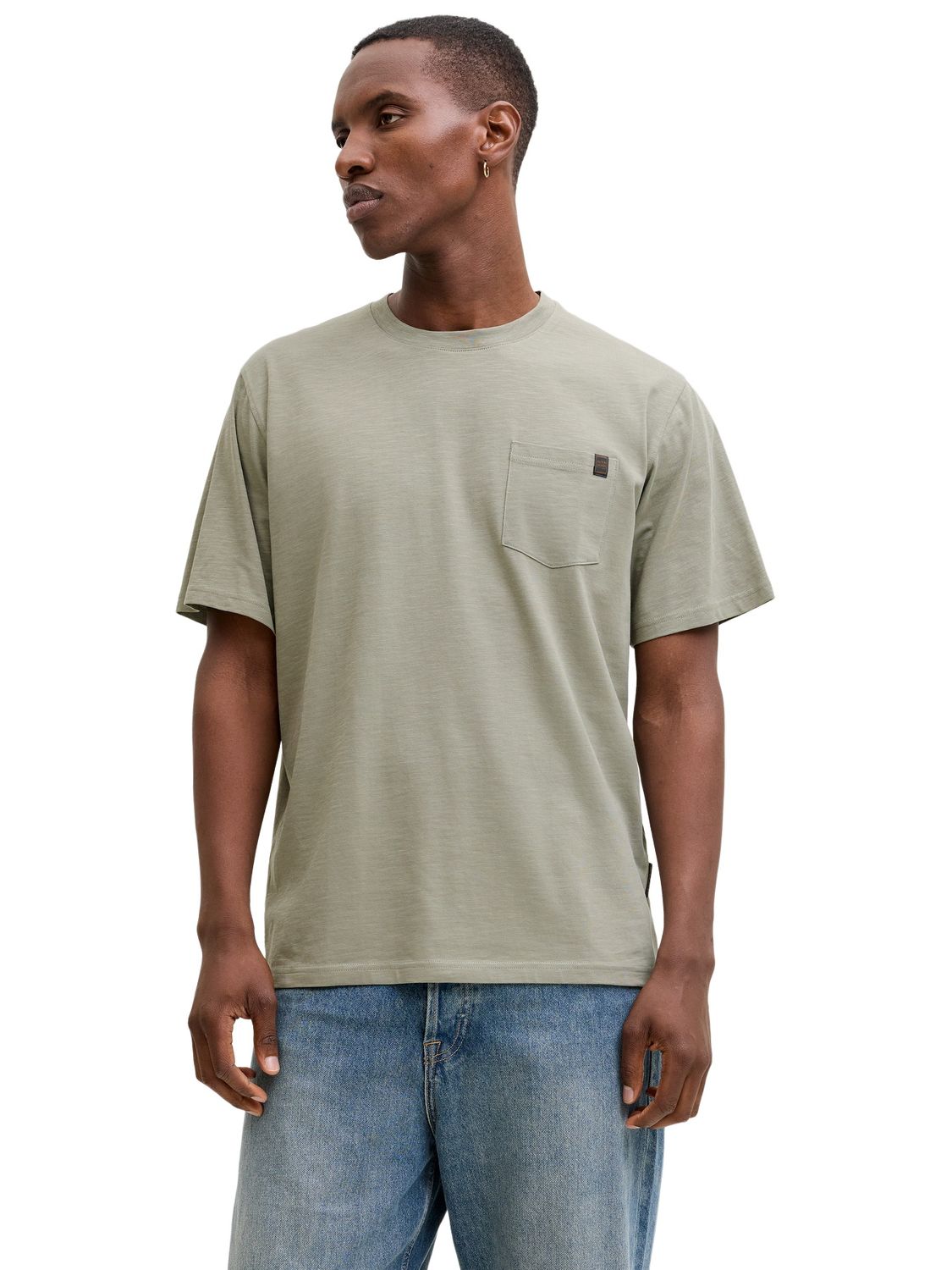 Jack & Jones Herren Rundhals T-Shirt JJEDOVER SLUB TEE SS - Relaxed Fit