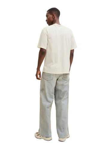 Jack & Jones Herren Rundhals T-Shirt JJEDOVER SLUB TEE SS - Relaxed Fit
