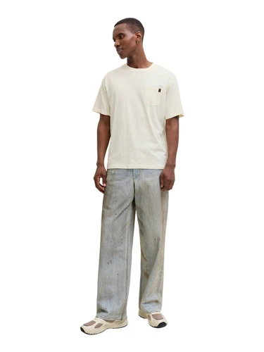 Jack & Jones Herren Rundhals T-Shirt JJEDOVER SLUB TEE SS - Relaxed Fit