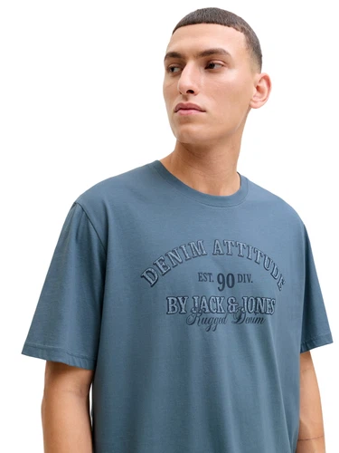 Jack & Jones Herren Rundhals T-Shirt JJEDENVER GRAPHIC TEE SS O-NECK - Relaxed Fit