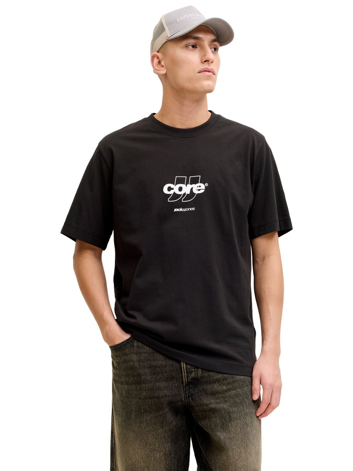 Jack & Jones Herren Rundhals T-Shirt JCOCLUB FRONT PRINT TEE SS CREW NECK - günstig online kaufen