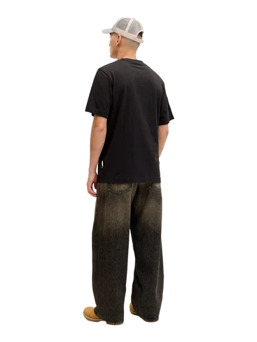 Jack & Jones Herren Rundhals T-Shirt JCOCLUB FRONT PRINT TEE SS CREW NECK - Relaxed Fit