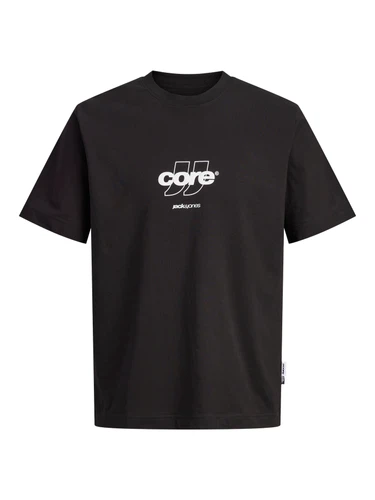 Jack & Jones Herren Rundhals T-Shirt JCOCLUB FRONT PRINT TEE SS CREW NECK - Relaxed Fit