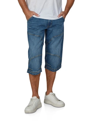 Mustang 3/4 Jeans Shorts Herren Stretch Straight Fit Freemont