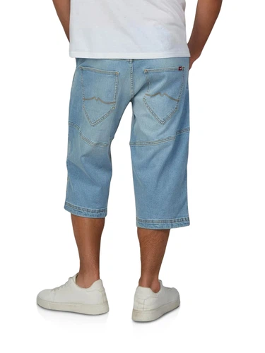 Mustang 3/4 Jeans Shorts Herren Stretch Straight Fit Freemont