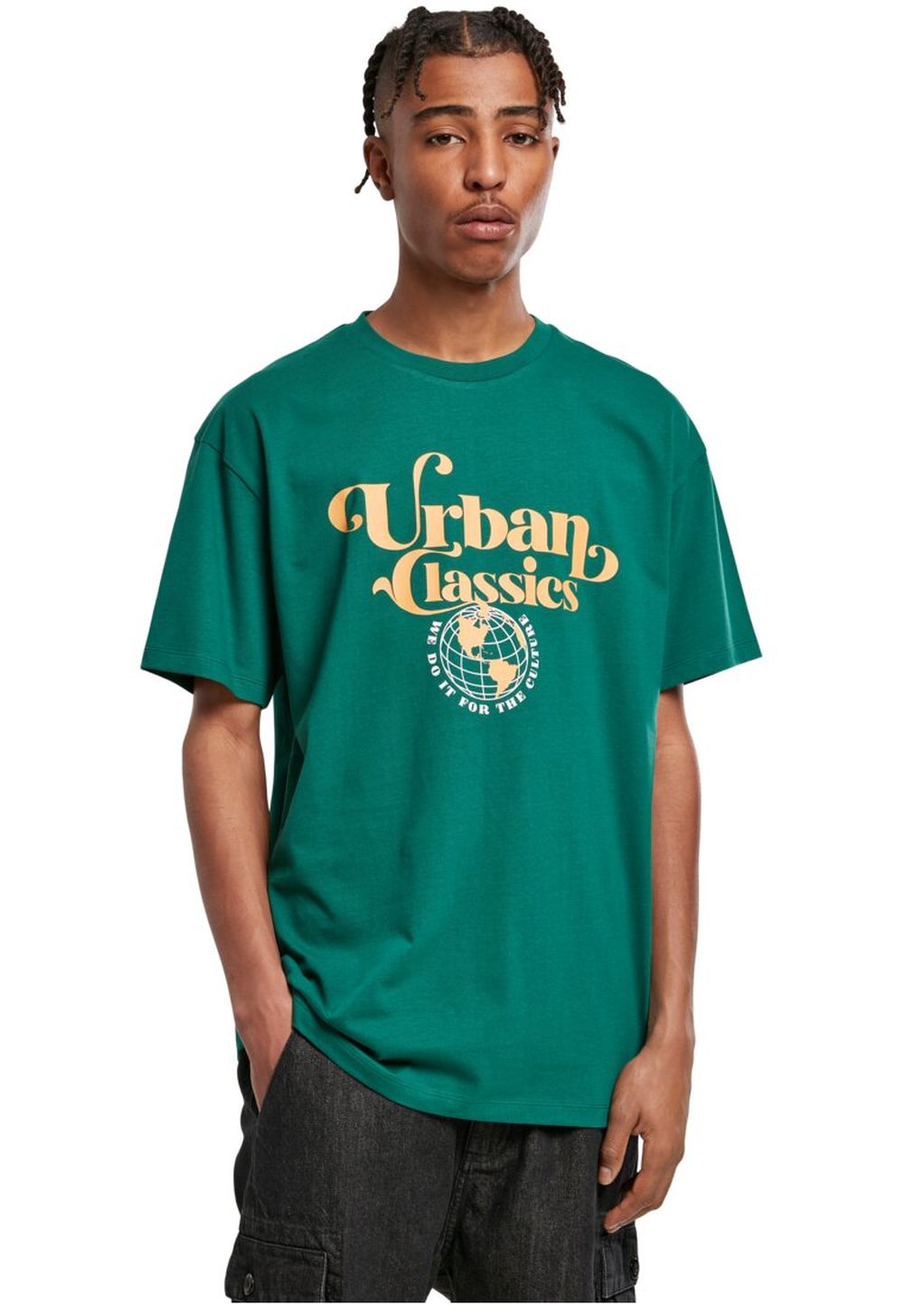 Urban Classics Herren T-Shirt ORGANIC GLOBE LOGO - Relaxed Fit