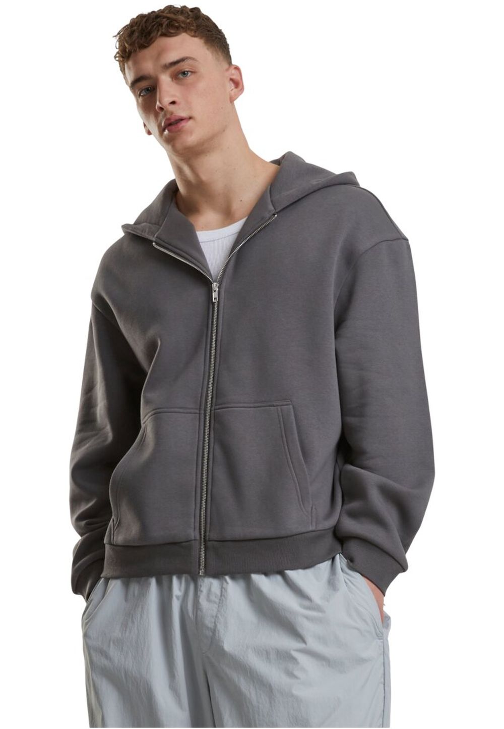 Urban Classics Herren Hoodie Kapuzenpullover FLUFFY ZIP - Regular Fit