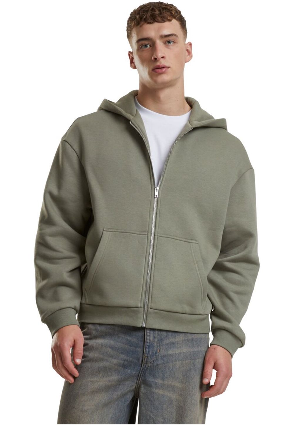Urban Classics Herren Hoodie Kapuzenpullover FLUFFY ZIP - Regular Fit
