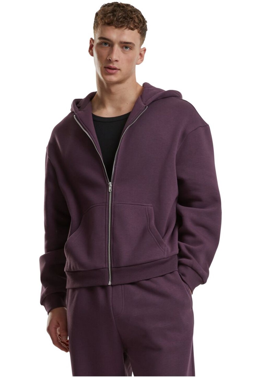 Urban Classics Herren Hoodie Kapuzenpullover FLUFFY ZIP - Regular Fit