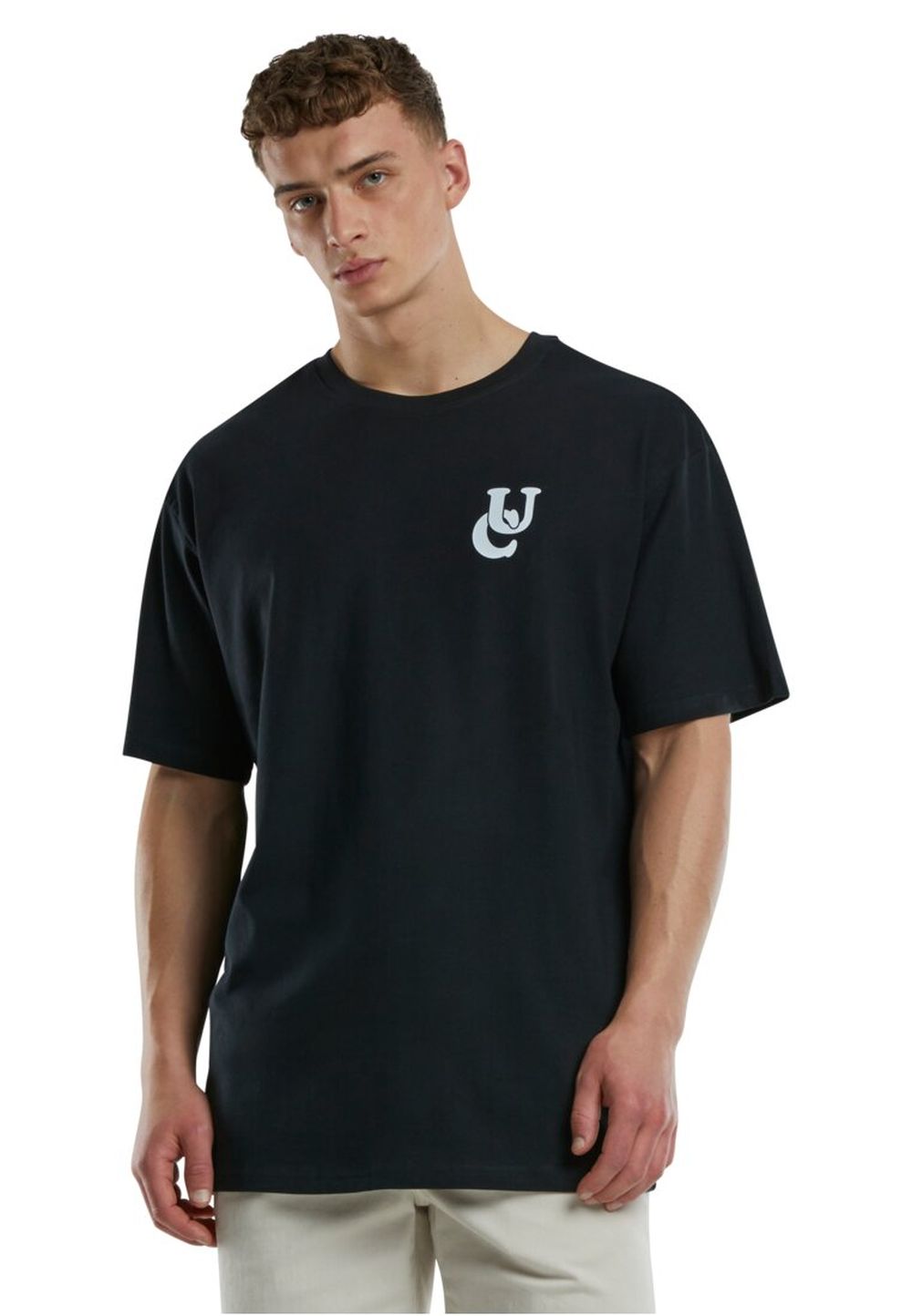 Urban Classics Herren T-Shirt UC WEAVY LOGO HEAVYY OVERSIZED - Relaxed Fit günstig online kaufen