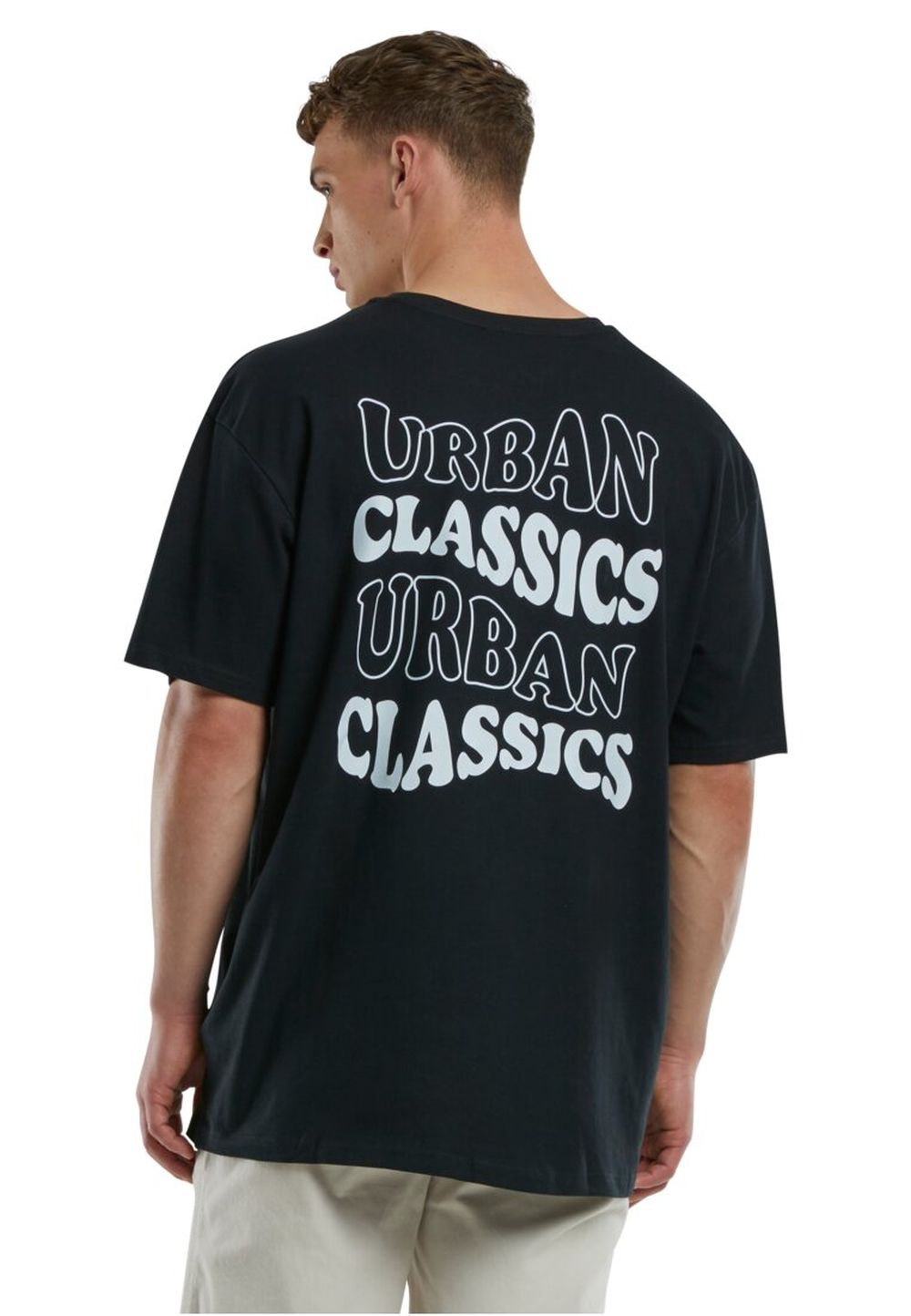 Urban Classics Herren T-Shirt UC WEAVY LOGO HEAVYY OVERSIZED - Relaxed Fit günstig online kaufen