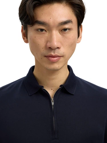 Selected Homme Herren Poloshirt SLMFAVE ZIP SS - Regular Fit