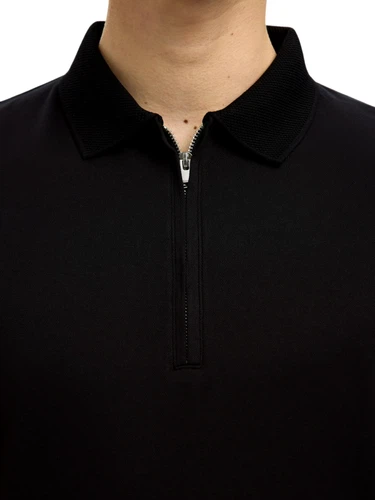 Selected Homme Herren Poloshirt SLMFAVE ZIP SS - Regular Fit