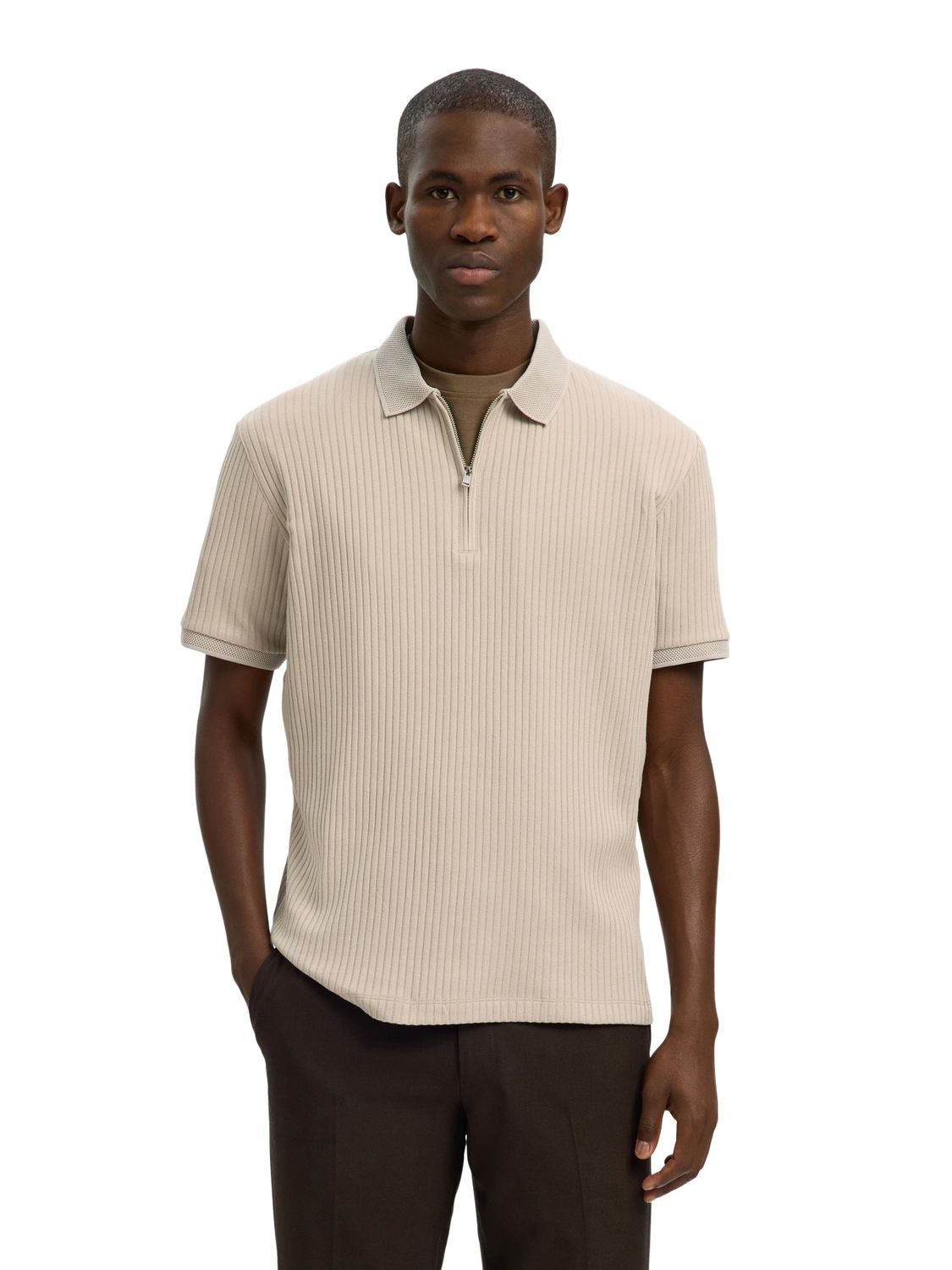 Selected Homme Herren Poloshirt SLMFAVE STRUCTURE SS - Regular Fit günstig online kaufen