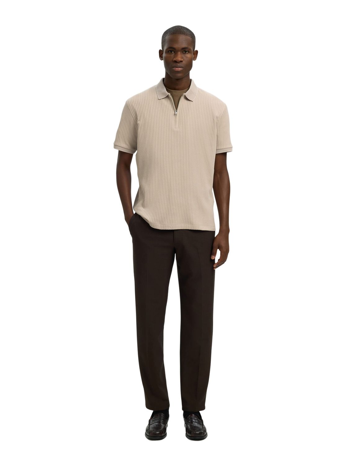 Selected Homme Herren Poloshirt SLMFAVE STRUCTURE SS - Regular Fit günstig online kaufen