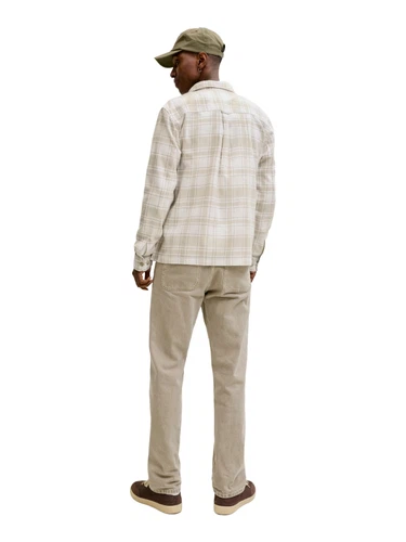 Jack & Jones Herren Freizeit Hemd JPRBLURAYLE LINEN BL.CHECK LS - Regular Fit