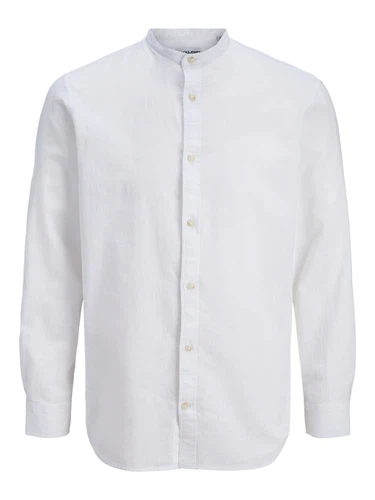 Jack & Jones Herren Freizeit Hemd JJESUMMER LINEN BLEND BAND -  Regular Fit