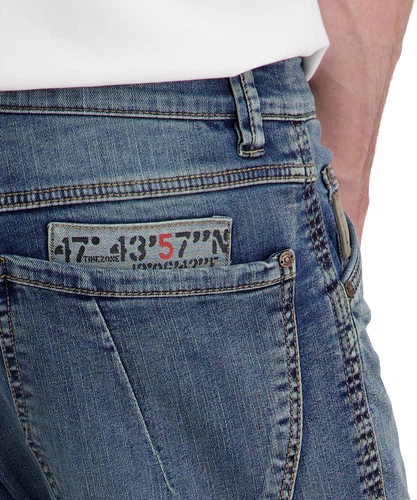 TIMEZONE Herren Cargo Jeans REGULAR ROGERTZ - Regular Fit - Mid Waist - Blau