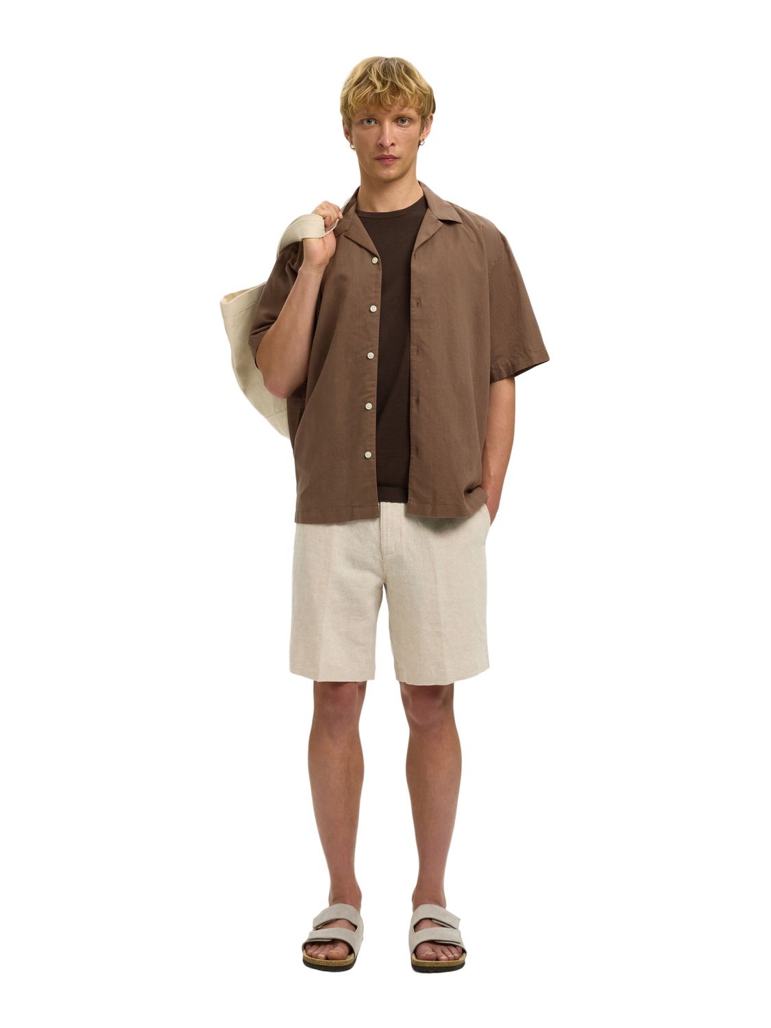 Selected Herren Shorts SLMREGULAR-LEROY LINEN Mid Waist - Regular Fit günstig online kaufen