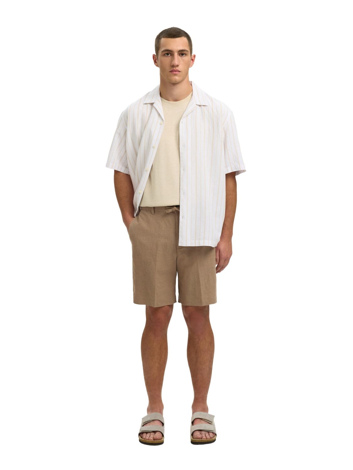 Selected Herren Shorts SLMREGULAR-LEROY LINEN Mid Waist - Regular Fit günstig online kaufen