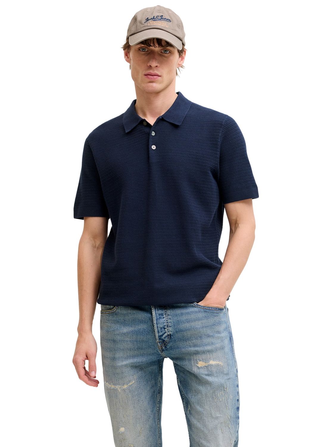 Jack & Jones Herren Poloshirt JPRBLURILEY KNIT - Regular Fit