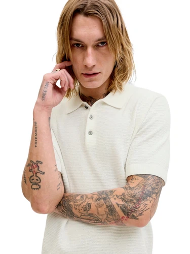 Jack & Jones Herren Poloshirt JPRBLURILEY KNIT - Regular Fit