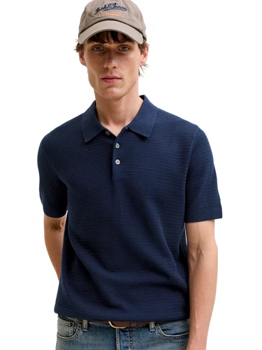 Jack & Jones Herren Poloshirt JPRBLURILEY KNIT - Regular Fit