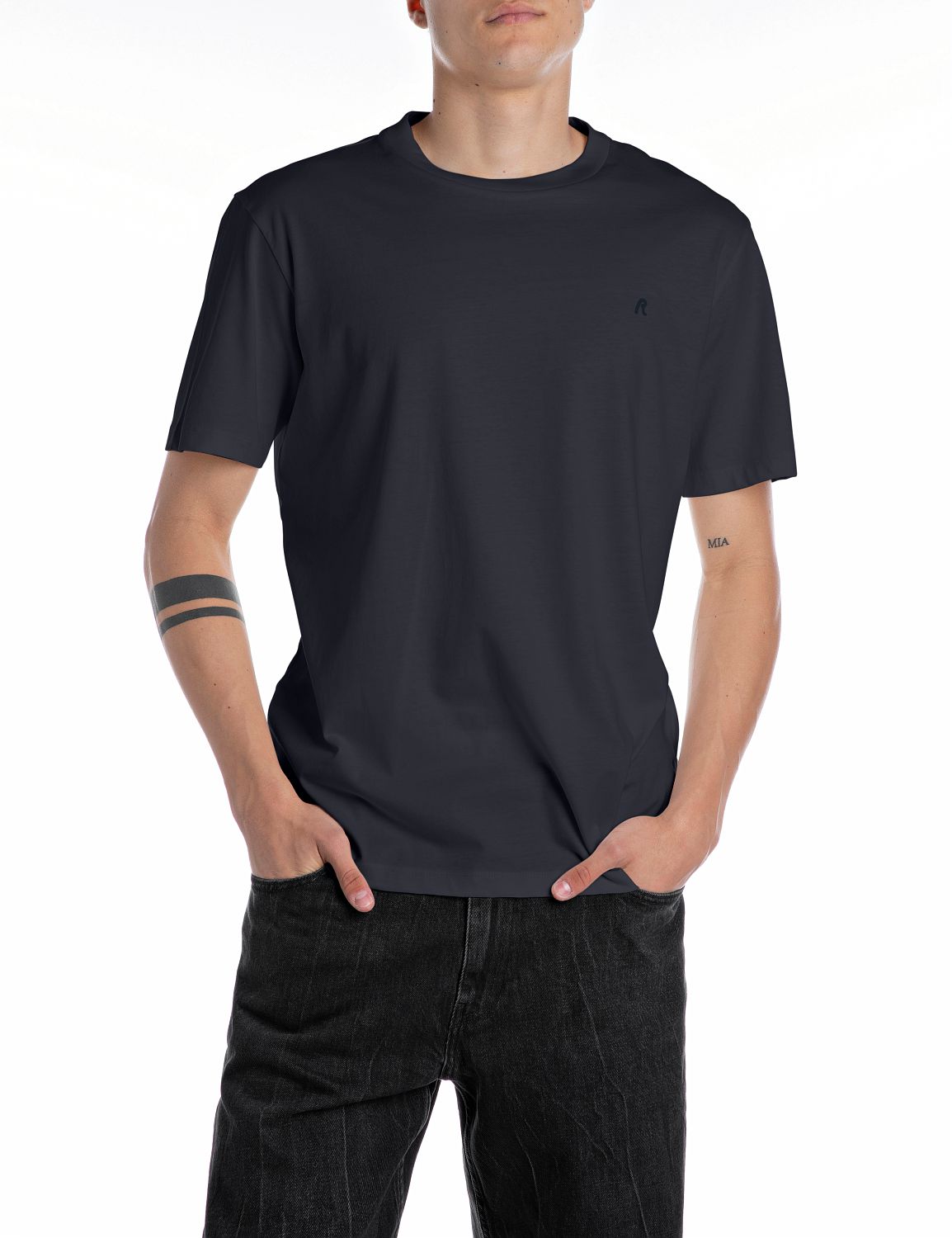 Replay Herren Rundhals T-Shirt JERSEY - Regular Fit
