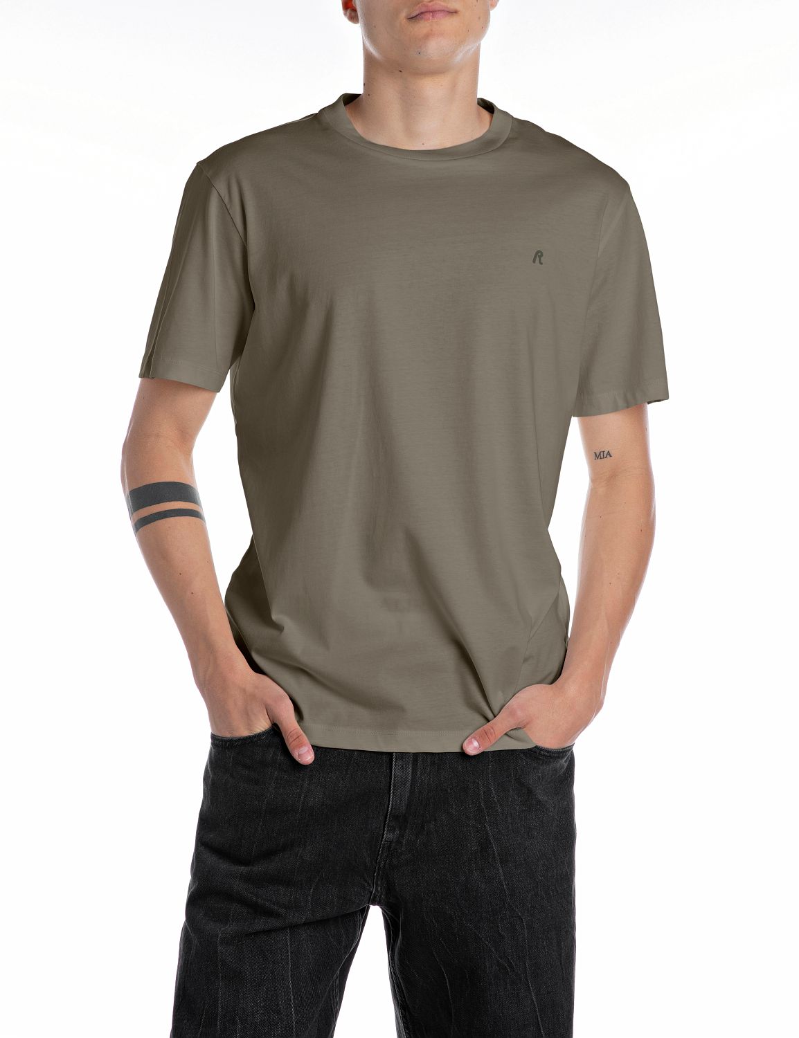 Replay Herren Rundhals T-Shirt JERSEY - Regular Fit