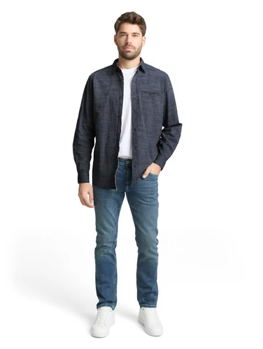 Tom Tailor Herren Langarm Hemd STRUCTURED SHIRT - Regular Fit