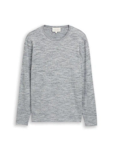 Tom Tailor Herren Rundhals Pullover SPACE DYE KNIT  - Regular Fit