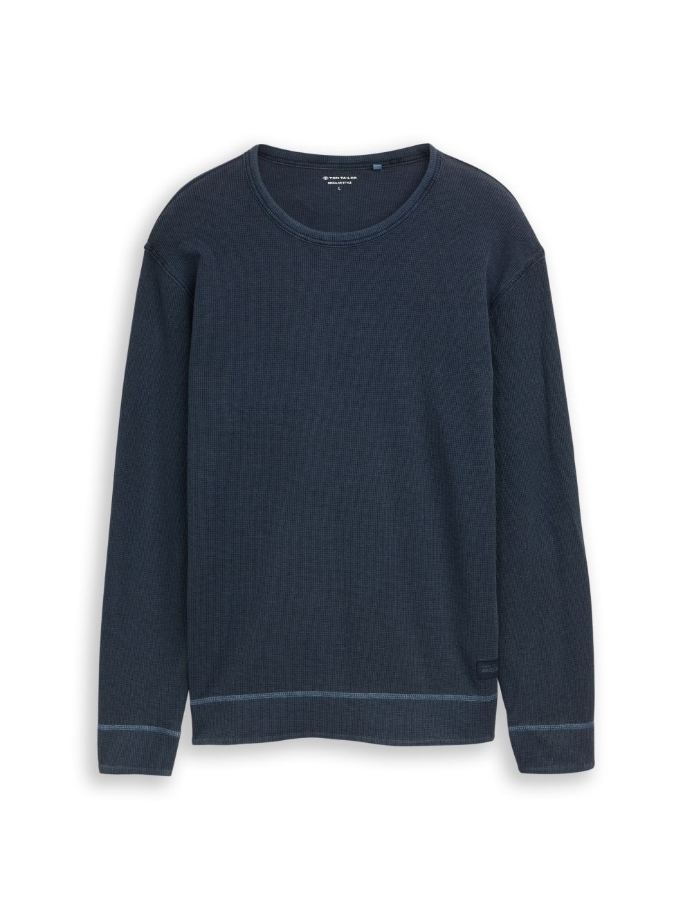 Tom Tailor Herren Langarmshirt STRUCTURED GARMENT DYE - Regular Fit günstig online kaufen