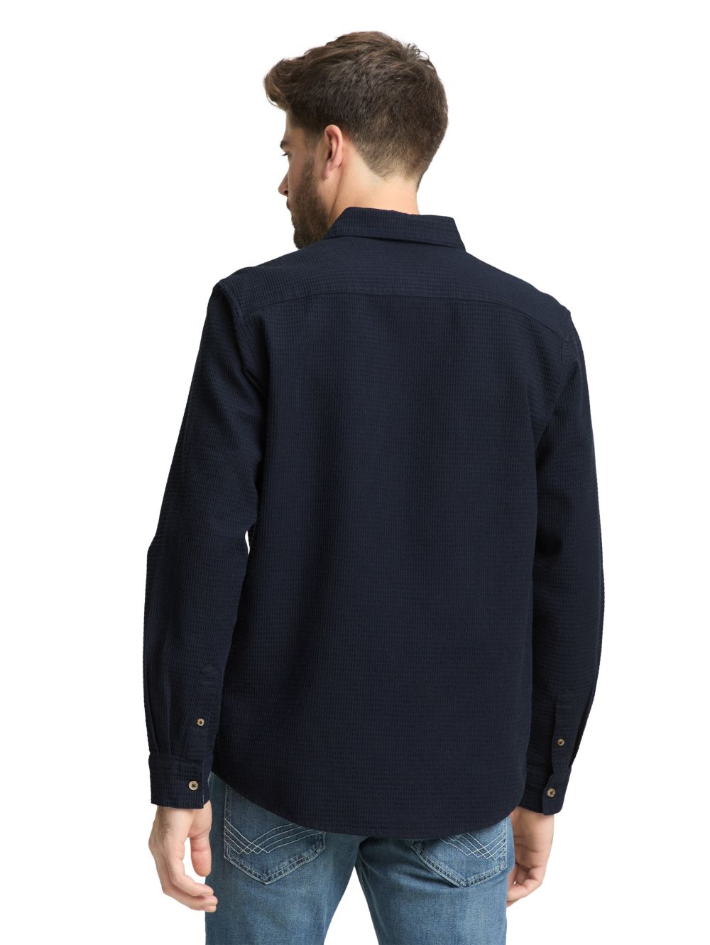 Tom Tailor Herren Langarm Hemd LIGHT STRUCTURED SHIRT - Regular Fit günstig online kaufen