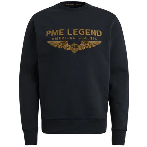PME Legend Herren Rundhals Pullover CREWNECK LOGO CARRIER - Regular Fit