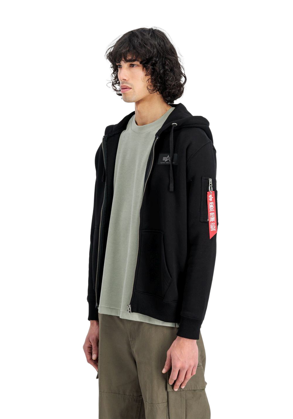 Alpha Industries Herren Zip Hoodie Kapuzenpullover BACKPRINT - Regular Fit