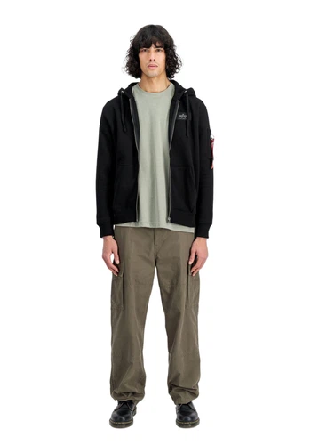 Alpha Industries Herren Zip Hoodie Kapuzenpullover BACKPRINT - Regular Fit