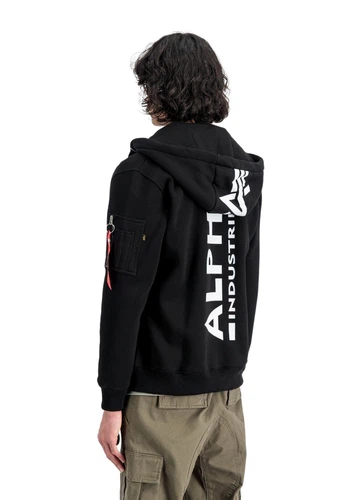 Alpha Industries Herren Zip Hoodie Kapuzenpullover BACKPRINT - Regular Fit